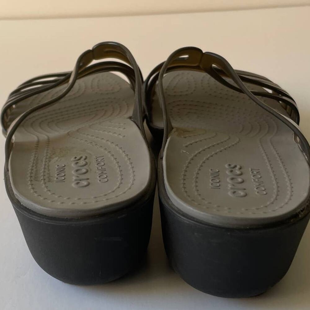 Crocs Dark Gray Iconic Strappy sandals - Size 11W - Picture 13 of 13